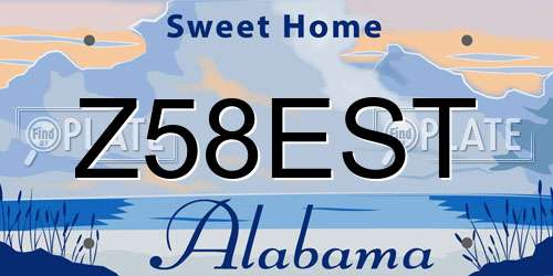 Z58EST Alabama License Plate