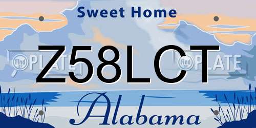 Z58LCT Alabama License Plate