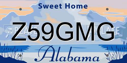 Z59GMG Alabama License Plate