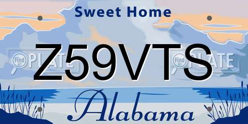 Z59VTS Alabama License Plate