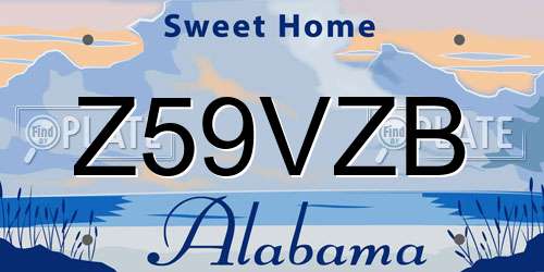 Z59VZB Alabama License Plate