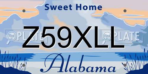 Z59XLL Alabama License Plate