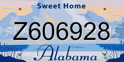 Z606928 Alabama License Plate