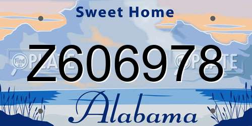 Z606978 Alabama License Plate