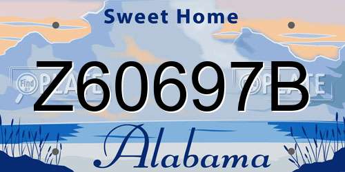 Z60697B Alabama License Plate