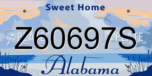Z60697S Alabama License Plate
