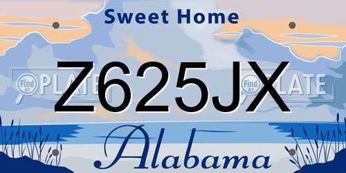 Z625JX Alabama License Plate