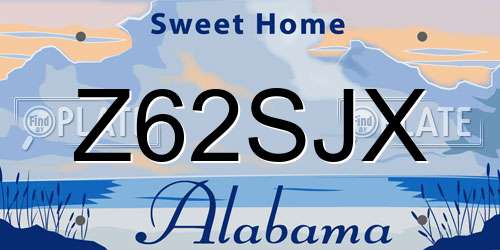 Z62SJX Alabama License Plate