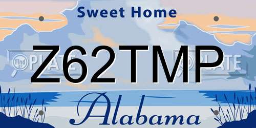 Z62TMP Alabama License Plate