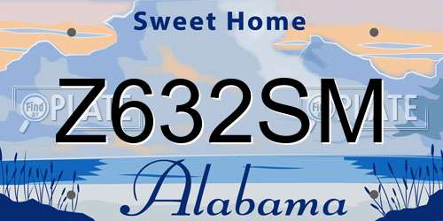 Z632SM Alabama License Plate