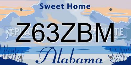 Z63ZBM Alabama License Plate