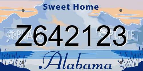 Z642123 Alabama License Plate