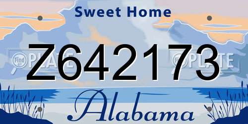 Z642173 Alabama License Plate