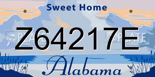 Z64217E Alabama License Plate
