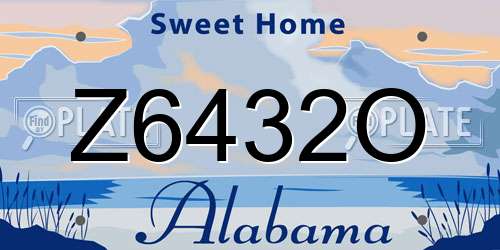 Z6432O Alabama License Plate