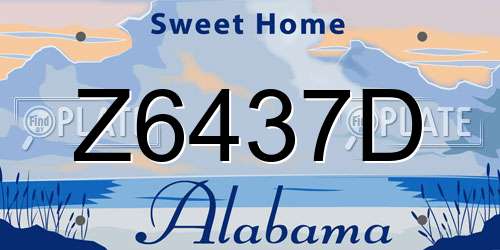 Z6437D Alabama License Plate