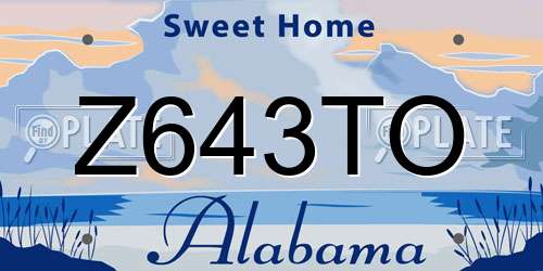 Z643TO Alabama License Plate