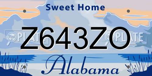 Z643ZO Alabama License Plate