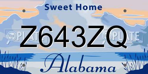 Z643ZQ Alabama License Plate