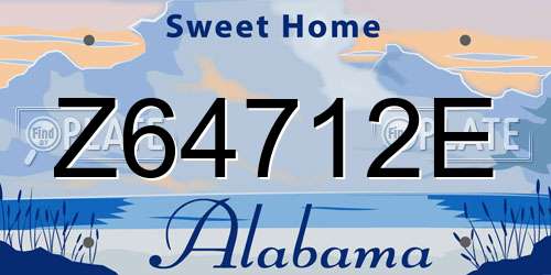 Z64712E Alabama License Plate