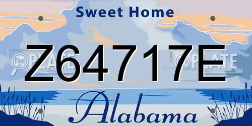 Z64717E Alabama License Plate