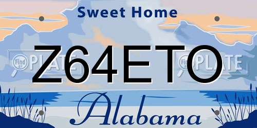 Z64ETO Alabama License Plate