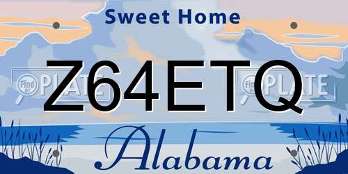 Z64ETQ Alabama License Plate