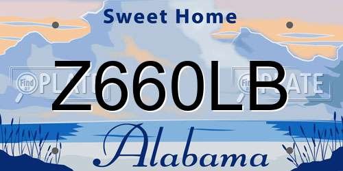Z660LB Alabama License Plate