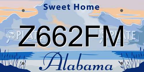 Z662FM Alabama License Plate