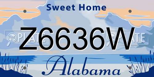 Z6636W Alabama License Plate