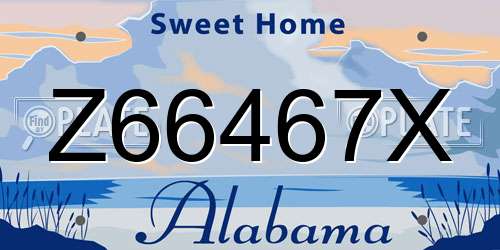 Z66467X Alabama License Plate