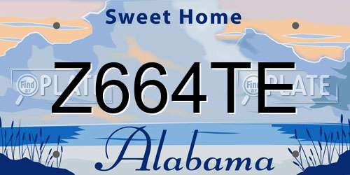Z664TE Alabama License Plate