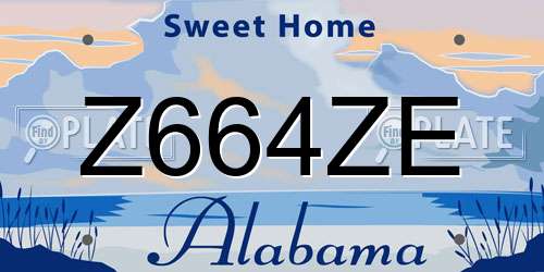 Z664ZE Alabama License Plate