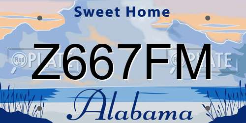Z667FM Alabama License Plate