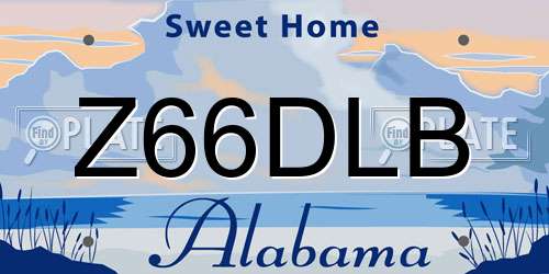 Z66DLB Alabama License Plate