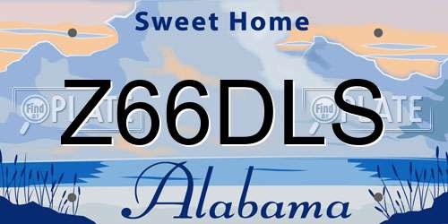 Z66DLS Alabama License Plate