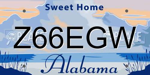 Z66EGW Alabama License Plate