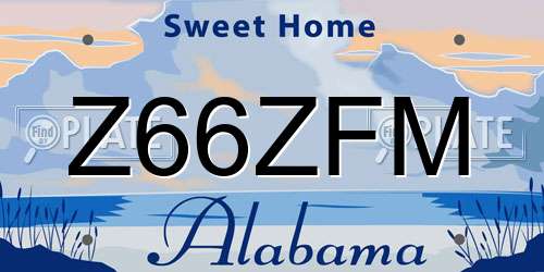 Z66ZFM Alabama License Plate
