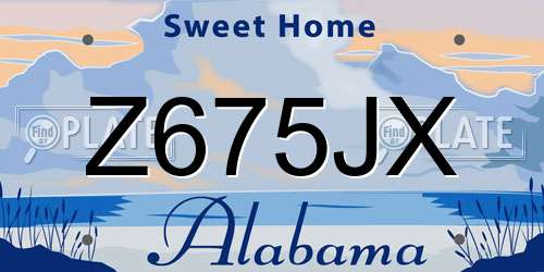 Z675JX Alabama License Plate