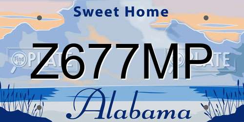 Z677MP Alabama License Plate
