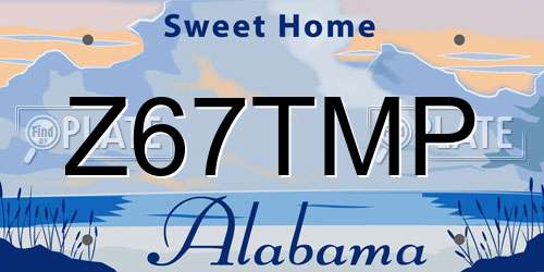 Z67TMP Alabama License Plate