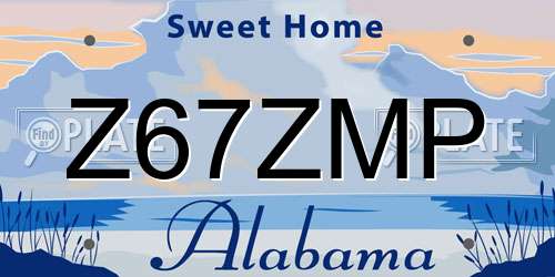 Z67ZMP Alabama License Plate