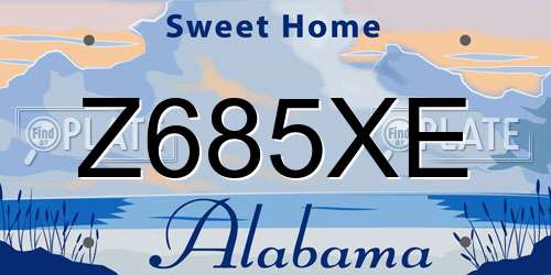 Z685XE Alabama License Plate