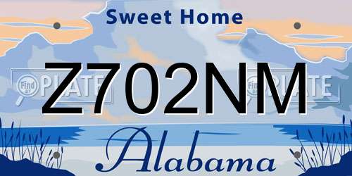 Z702NM Alabama License Plate