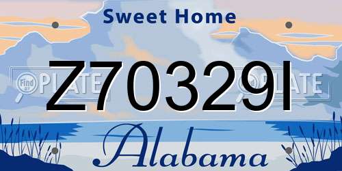 Z70329I Alabama License Plate