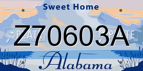 Z70603A Alabama License Plate
