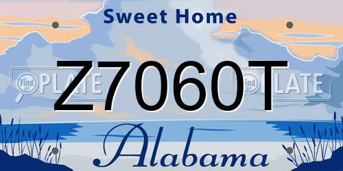 Z7060T Alabama License Plate