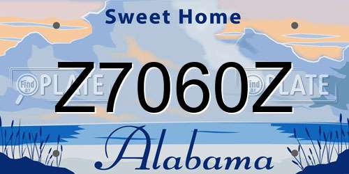 Z7060Z Alabama License Plate