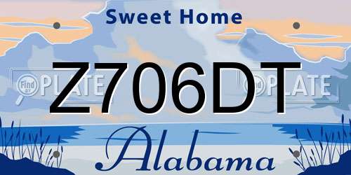 Z706DT Alabama License Plate