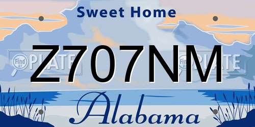 Z707NM Alabama License Plate